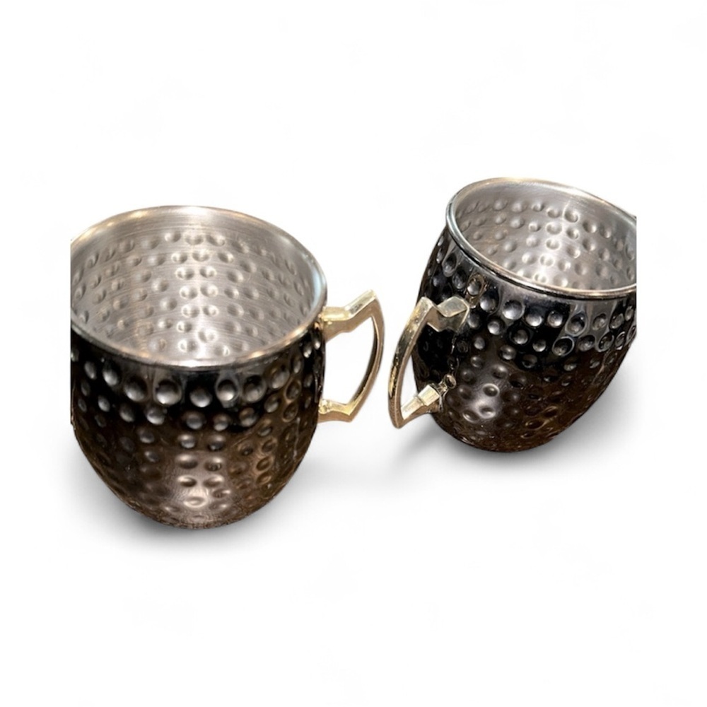 Set of 2 hammered bronze Moscow mule mugs
